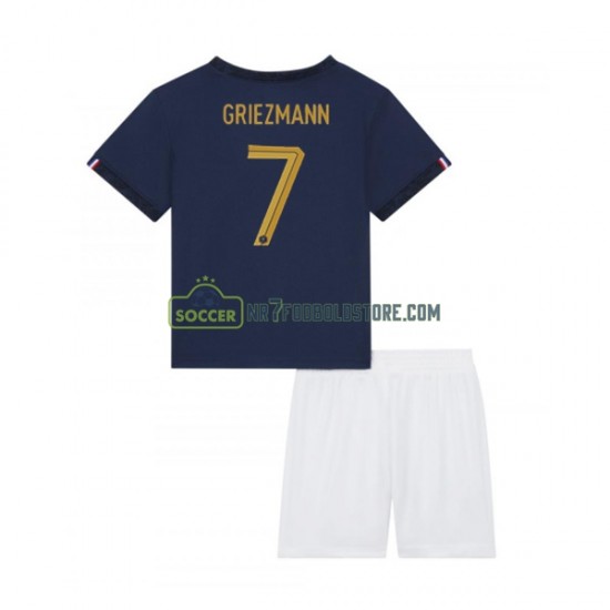 Frankrig Trøje Griezmann 7 Børn Hjemmebane Fodboldsæt VM i fodbold 2022 Kortærmet