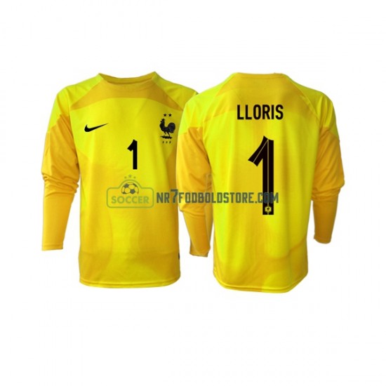 Frankrig Trøje Hugo Lloris 1 Målmand Mænd 3. Valg Fodboldsæt VM i fodbold 2022 Langærmet