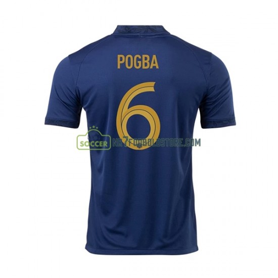 Frankrig Trøje Pogba 6 Mænd Hjemmebane Fodboldsæt VM i fodbold 2022 Kortærmet
