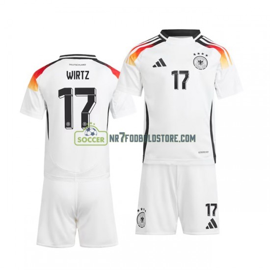 Tyskland Trøje Florian Wirtz 17 Børn Hjemmebane Fodboldsæt Euro 2024 Kortærmet