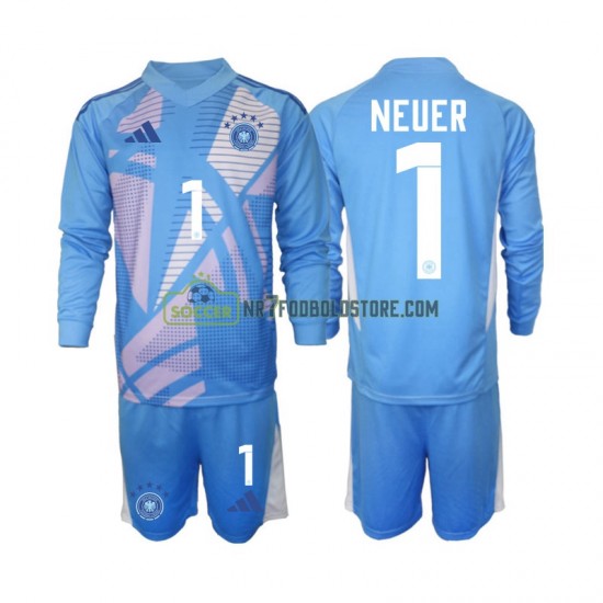 Tyskland Trøje Manuel Neuer 1 Målmand Børn 4. Valg Fodboldsæt 2024-2025 Langærmet