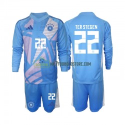 Tyskland Trøje Ter Stegen 22 Målmand Børn 4. Valg Fodboldsæt 2024-2025 Langærmet