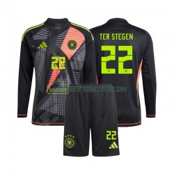 Tyskland Trøje Ter Stegen 22 Målmand Børn Hjemmebane Fodboldsæt Euro 2024 Langærmet