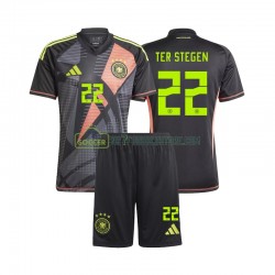 Tyskland Trøje Ter Stegen 22 Målmand Børn Hjemmebane Fodboldsæt Euro 2024 Kortærmet