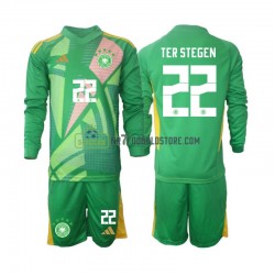 Tyskland Trøje Ter Stegen 22 Målmand Børn 3. Valg Fodboldsæt 2024-2025 Langærmet