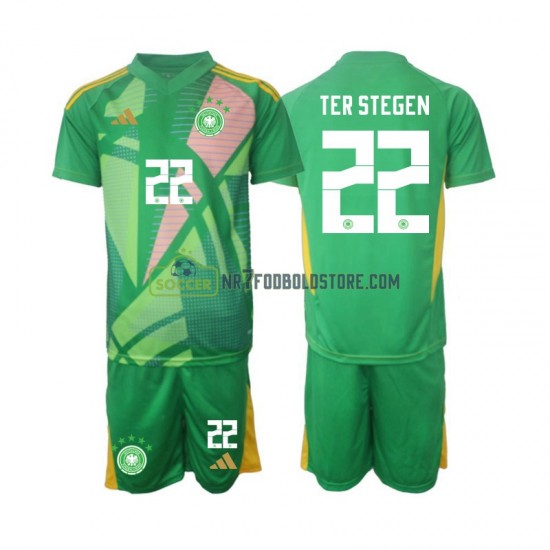 Tyskland Trøje Ter Stegen 22 Målmand Børn 3. Valg Fodboldsæt 2024-2025 Kortærmet