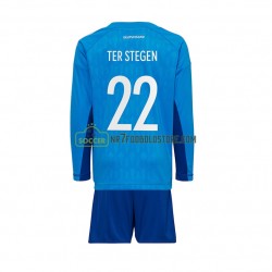 Tyskland Trøje ter Stegen 22 Målmand Børn Hjemmebane Fodboldsæt VM i fodbold 2022 Langærmet