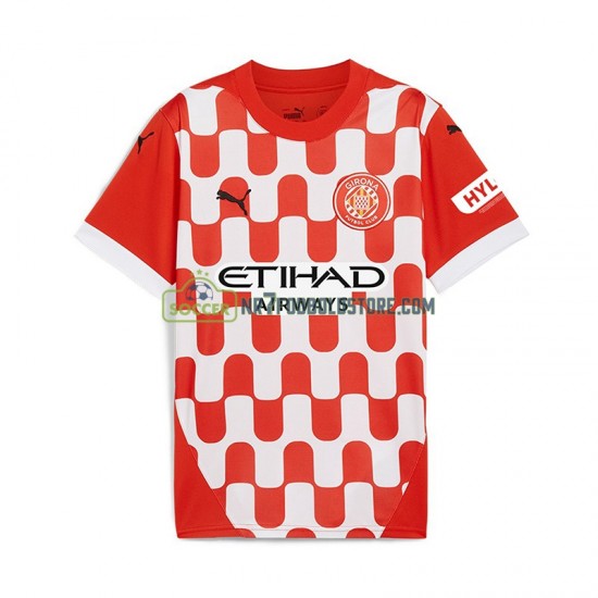 Trøje Girona Mænd Hjemmebane Fodboldsæt 2024-2025 Kortærmet