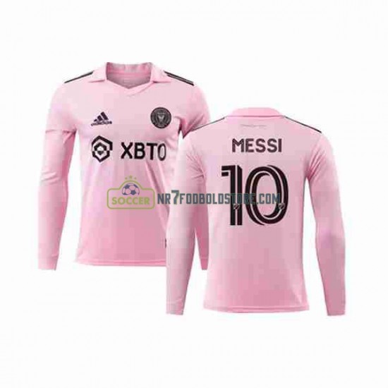Inter Miami Trøje Lionel Messi 10 Mænd Hjemmebane Fodboldsæt 2023-2024 Langærmet
