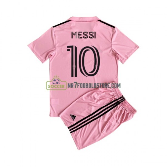 Inter Miami Trøje Lionel Messi 10 Børn Hjemmebane Fodboldsæt 2023 Kortærmet