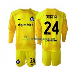 Inter Milan Trøje Andre Onana 24 Målmand Børn Udebane Fodboldsæt 2022-2023 Langærmet