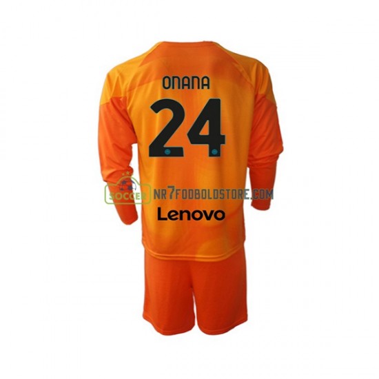 Inter Milan Trøje Andre Onana 24 Målmand Børn 4. Valg Fodboldsæt 2022-2023 Langærmet