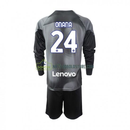 Inter Milan Trøje Andre Onana 24 Målmand Børn Hjemmebane Fodboldsæt 2022-2023 Langærmet