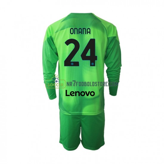 Inter Milan Trøje Andre Onana 24 Målmand Børn 3. Valg Fodboldsæt 2022-2023 Langærmet