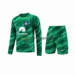 Inter Milan Trøje Målmand Børn Udebane Fodboldsæt 2023-2024 Langærmet
