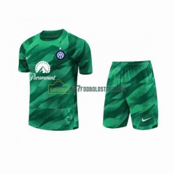 Inter Milan Trøje Målmand Børn Udebane Fodboldsæt 2023-2024 Kortærmet