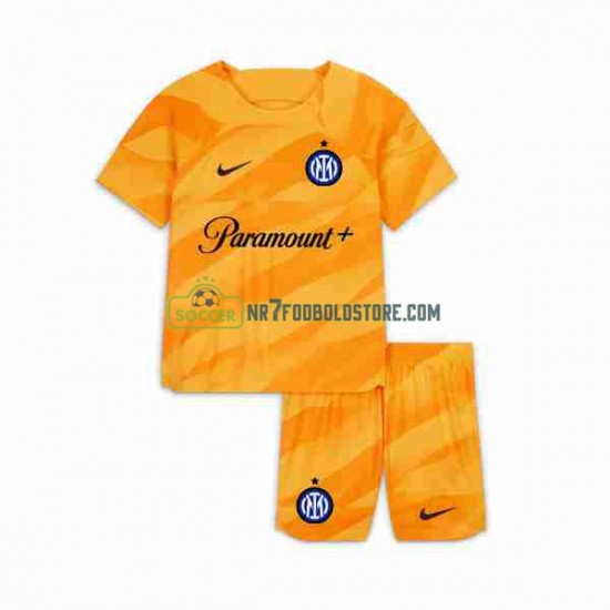 Inter Milan Trøje Målmand Børn Hjemmebane Fodboldsæt 2023-2024 Kortærmet