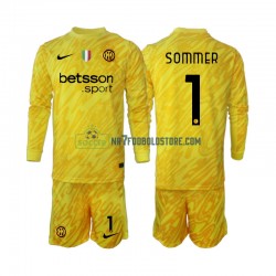 Inter Milan Trøje Yann Sommer 1 Målmand Børn Udebane Fodboldsæt 2024-2025 Langærmet