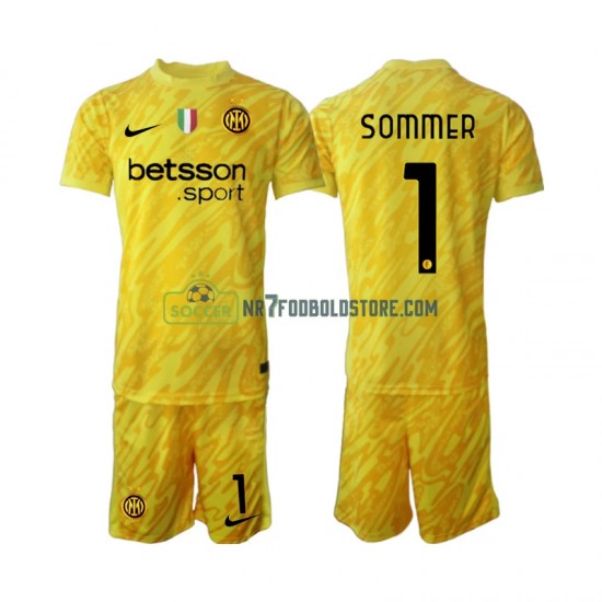 Inter Milan Trøje Yann Sommer 1 Målmand Børn Udebane Fodboldsæt 2024-2025 Kortærmet