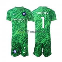 Inter Milan Trøje Yann Sommer 1 Målmand Børn Hjemmebane Fodboldsæt 2024-2025 Kortærmet