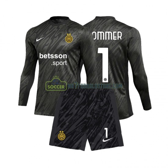 Inter Milan Trøje Yann Sommer 1 Målmand Børn 3. Valg Fodboldsæt 2024-2025 Langærmet