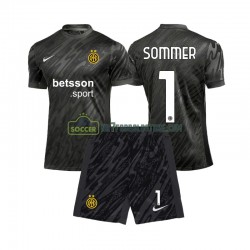 Inter Milan Trøje Yann Sommer 1 Målmand Børn 3. Valg Fodboldsæt 2024-2025 Kortærmet