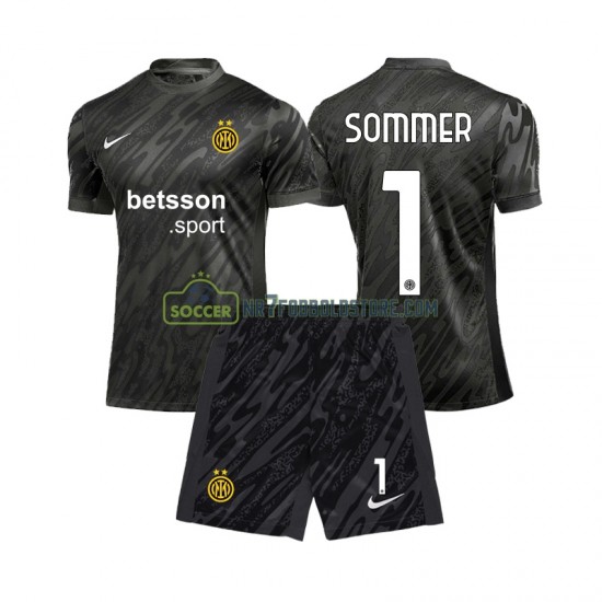 Inter Milan Trøje Yann Sommer 1 Målmand Børn 3. Valg Fodboldsæt 2024-2025 Kortærmet