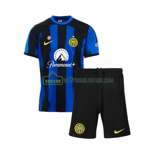 Inter Milan Trøje Børn Hjemmebane Fodboldsæt 2023-2024 Kortærmet