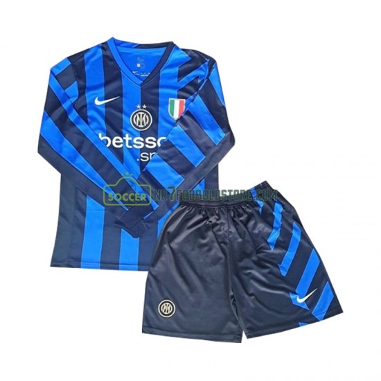 Inter Milan Trøje Børn Hjemmebane Fodboldsæt 2024-2025 Langærmet