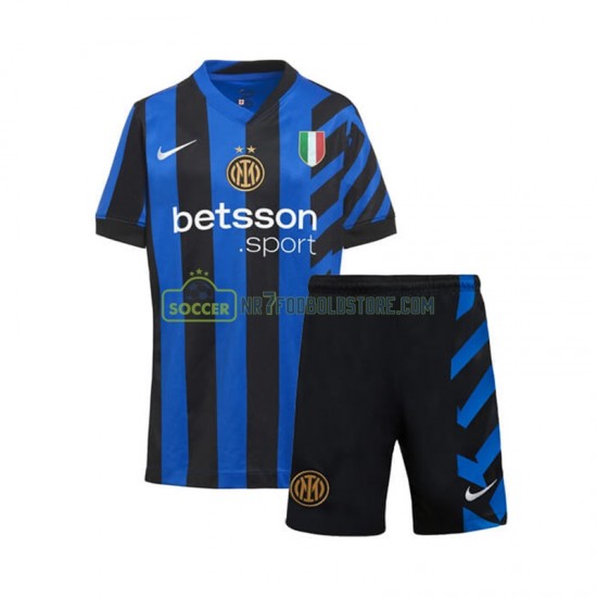 Inter Milan Trøje Børn Hjemmebane Fodboldsæt 2024-2025 Kortærmet