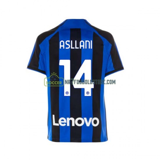 Inter Milan Trøje Kristjan Asllani 14 Mænd Hjemmebane Fodboldsæt 2022-2023 Kortærmet