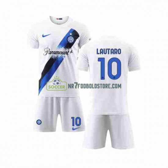 Inter Milan Trøje Lautaro Martinez 10 Børn Udebane Fodboldsæt 2023-2024 Kortærmet
