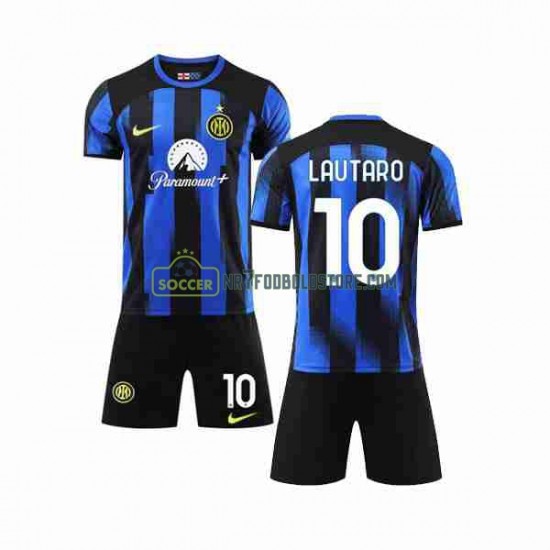 Inter Milan Trøje Lautaro Martinez 10 Børn Hjemmebane Fodboldsæt 2023-2024 Kortærmet