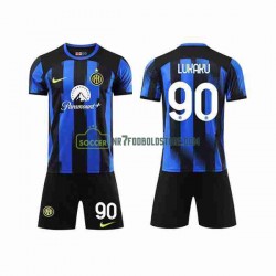 Inter Milan Trøje Lukaku 90 Børn Hjemmebane Fodboldsæt 2023-2024 Kortærmet