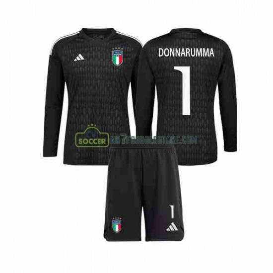Italien Trøje Donnarumma 1 Målmand Børn Udebane Fodboldsæt 2023 Langærmet