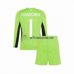 Italien Trøje Donnarumma 1 Målmand Børn Hjemmebane Fodboldsæt 2023 Langærmet