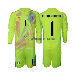 Italien Trøje Donnarumma 1 Målmand Børn Hjemmebane Fodboldsæt Euro 2024 Langærmet