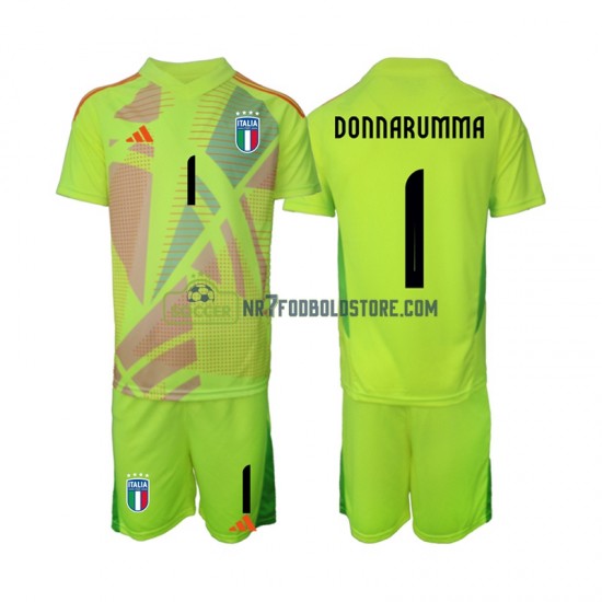 Italien Trøje Donnarumma 1 Målmand Børn Hjemmebane Fodboldsæt Euro 2024 Kortærmet