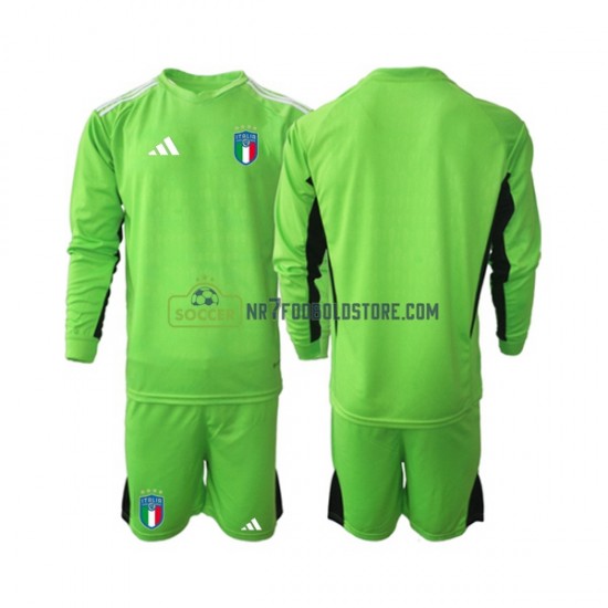 Italien Trøje 2023 Målmand Børn Hjemmebane Fodboldsæt Langærmet