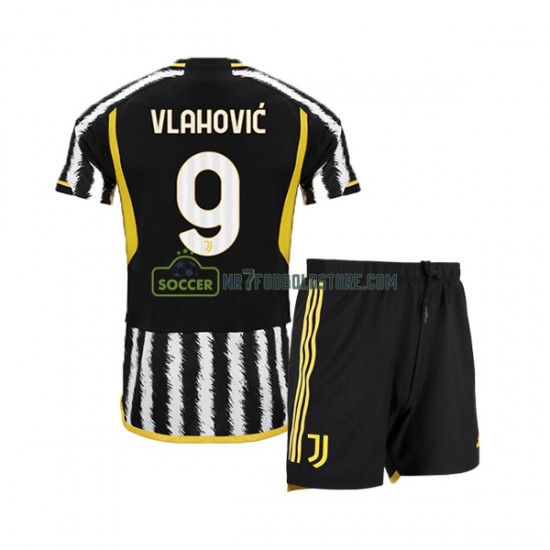USA Juventus Trøje Dn Vlahovic 9 Børn Hjemmebane Fodboldsæt 2023-2024 Kortærmet