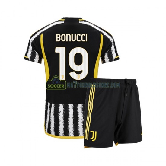 Juventus Trøje Leonardo Bonucci 19 Børn Hjemmebane Fodboldsæt 2023-2024 Kortærmet