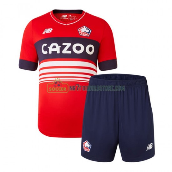 LOSC Lille Trøje Børn Hjemmebane Fodboldsæt 2022-2023 Kortærmet