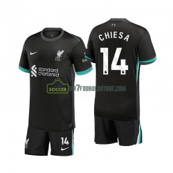 Liverpool Trøje Chiesa 14 Børn Udebane Fodboldsæt 2024-2025 Kortærmet