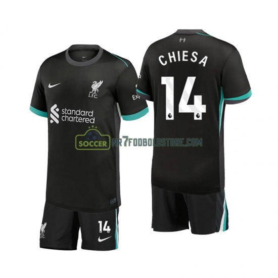 Liverpool Trøje Chiesa 14 Børn Udebane Fodboldsæt 2024-2025 Kortærmet