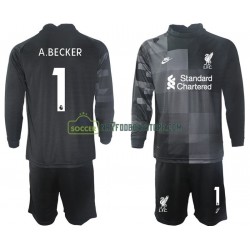 Liverpool Trøje Målmand A.BECKER 1 Børn 3 Valg Fodboldsæt 2021-2022 Langærmet 