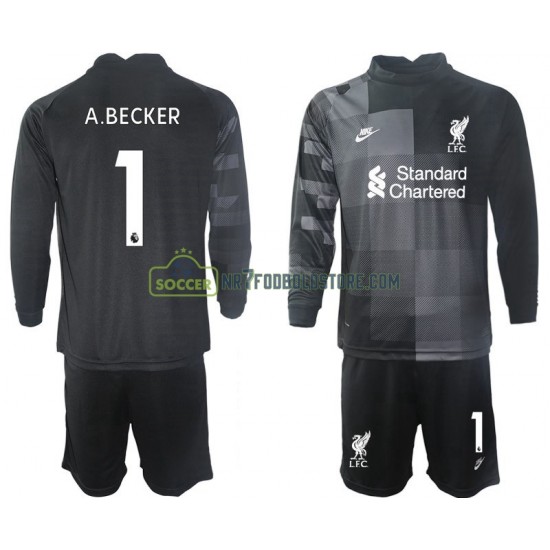Liverpool Trøje Målmand A.BECKER 1 Børn 3 Valg Fodboldsæt 2021-2022 Langærmet 