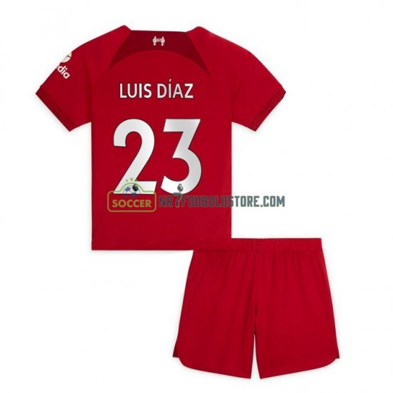 Liverpool Trøje Diaz 23 Børn Hjemmebane Fodboldsæt 2022-2023 Kortærmet