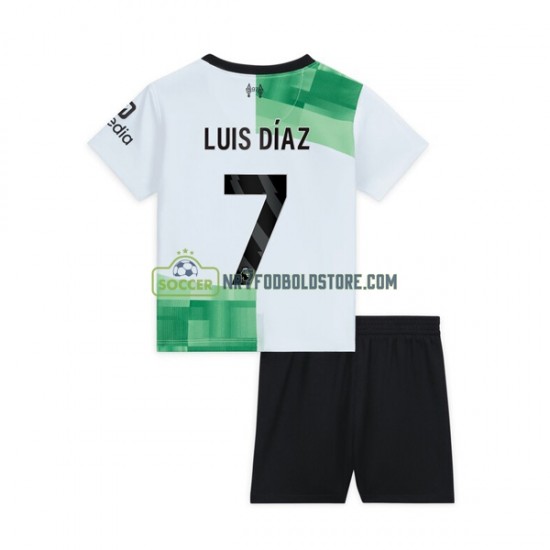 Liverpool Trøje Luis Diaz 7 Børn Udebane Fodboldsæt 2023-2024 Kortærmet