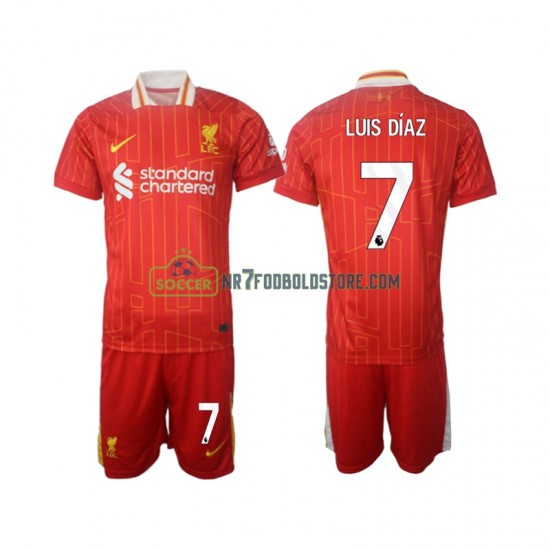 Liverpool Trøje Luis Diaz 7 Børn Hjemmebane Fodboldsæt 2024-2025 Kortærmet