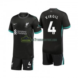Liverpool Trøje Virgil 4 Børn Udebane Fodboldsæt 2024-2025 Kortærmet